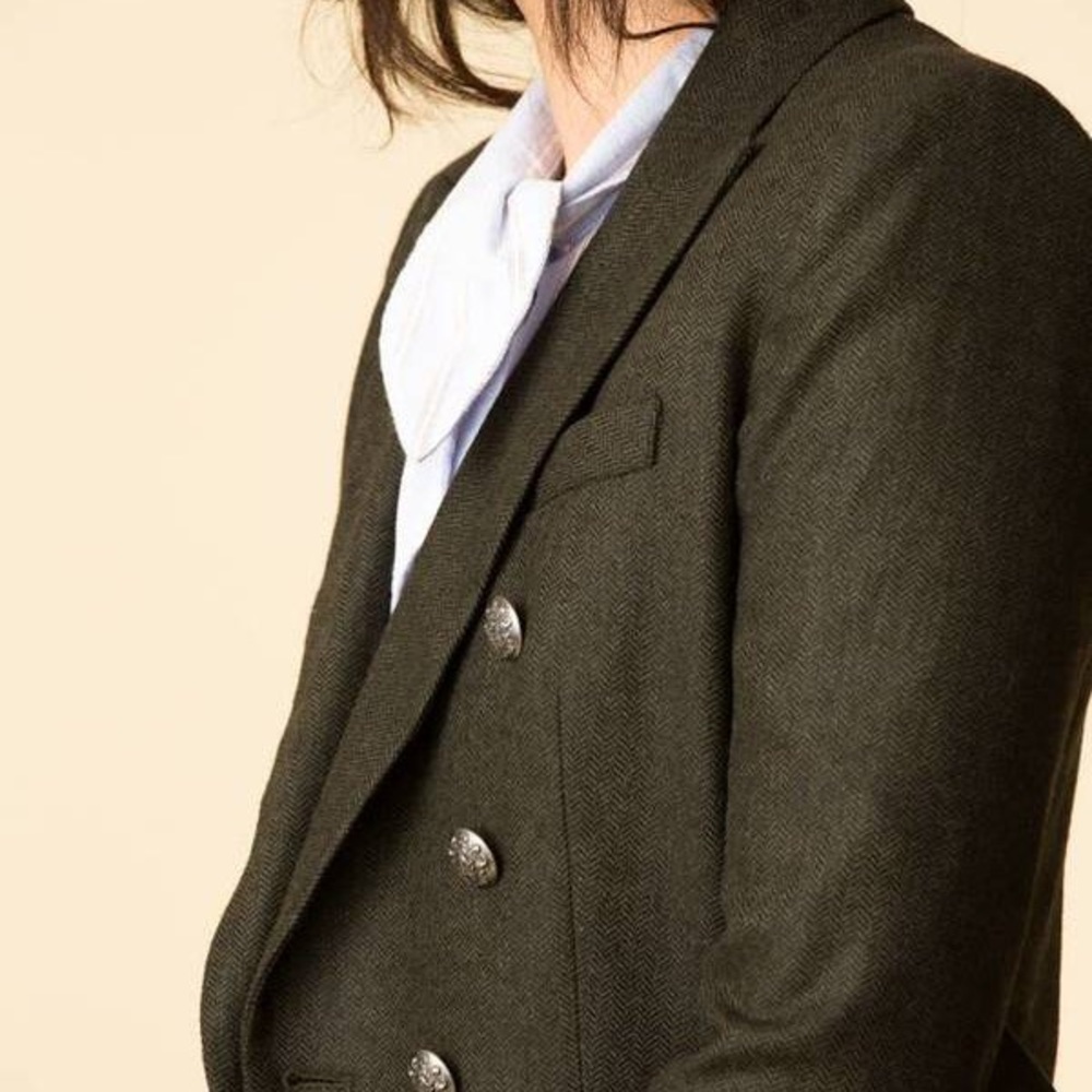 Veronica Beard Dickey Blazer. Dark Green Wool. Size 6.